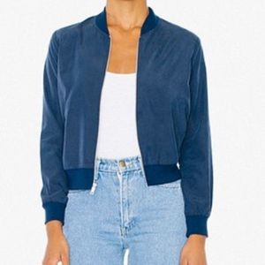 Navy blue american apparel bomber jacket